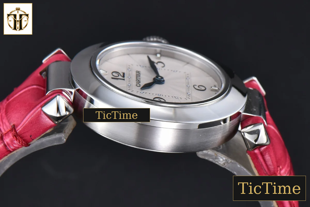 Pasha Ladies 30mm AF White Dial Rose Red Leather Strap Jap Quartz — foto 11