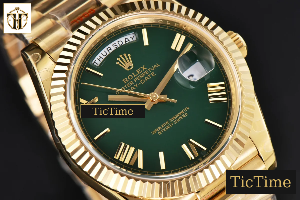 DayDate 904L 40mm GMF YG Green Dial YG Bracelet A3235 — foto 12