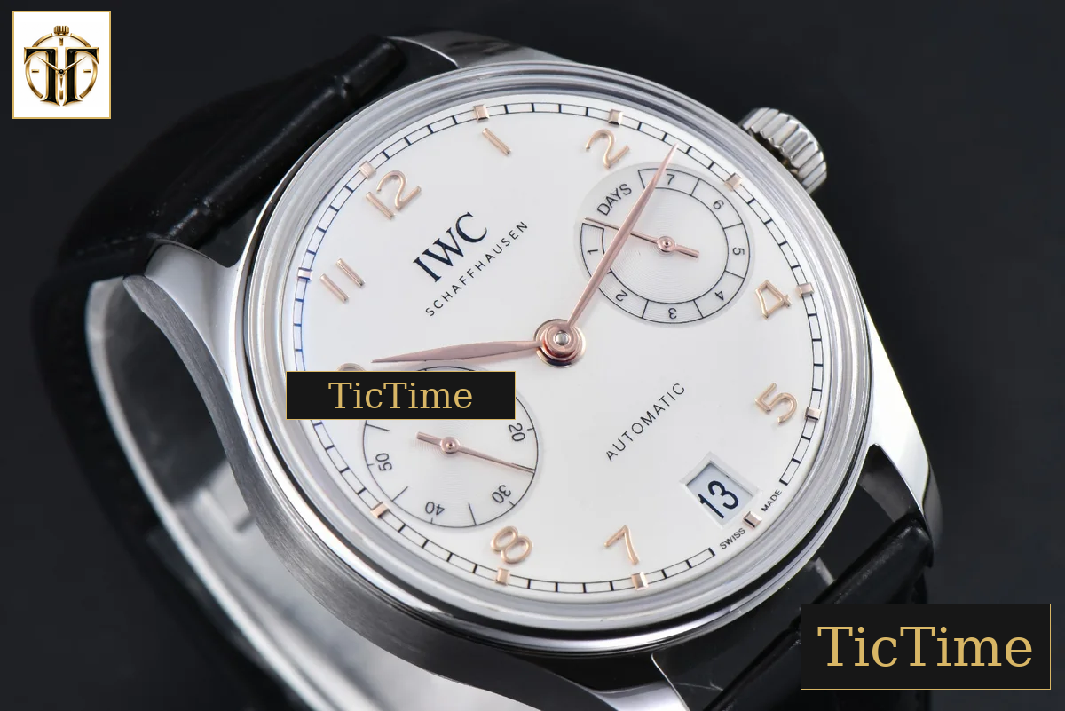 Portugieser Automatic 7 Days IWC0559E 42mm APSF SS White Dial YG Numeral Markers Black Leather Strap A52010 — foto 11