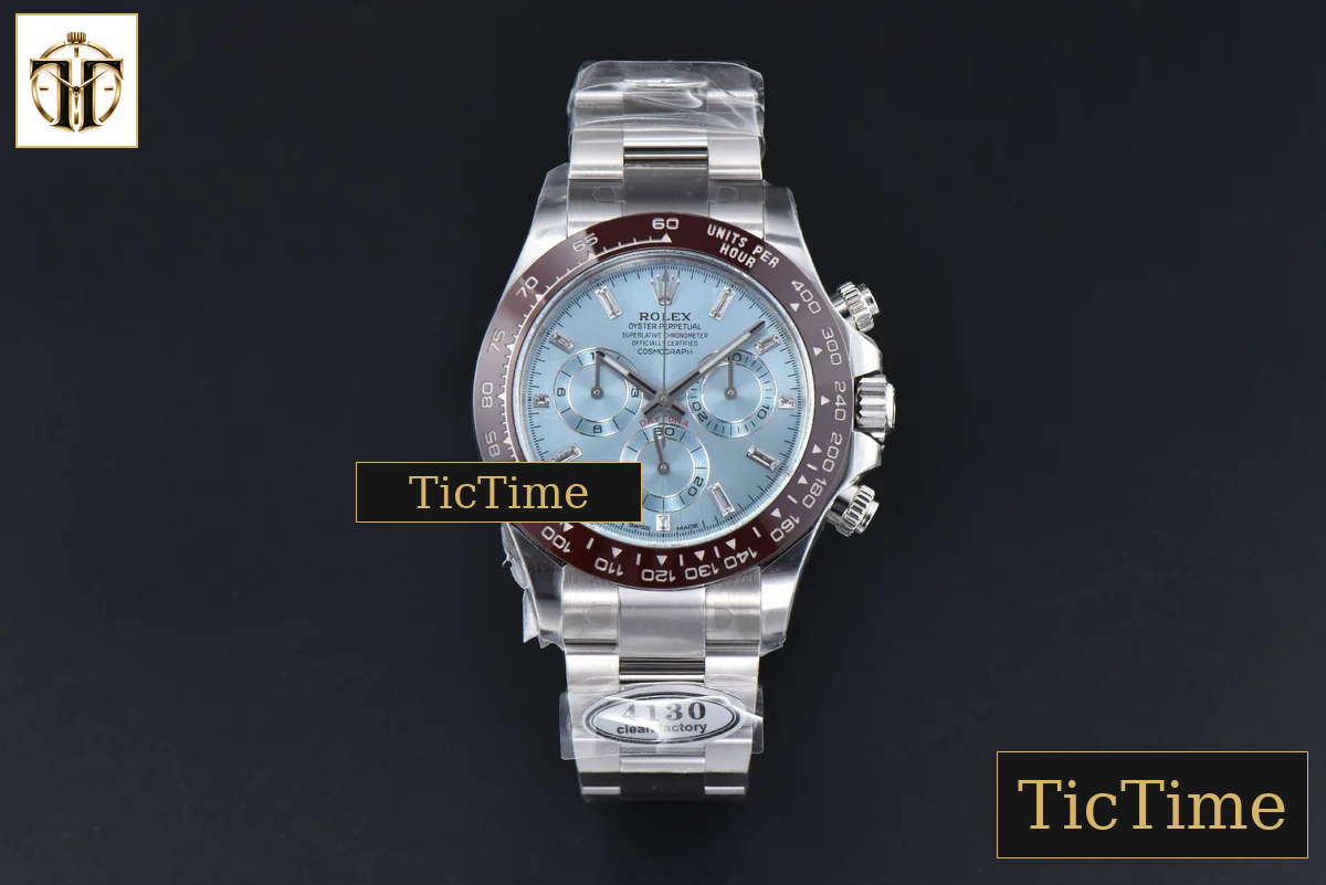 Daytona 116506 40mm Clean Factory Ice Blue Dial Moissanite Markers SS Bracelet SA4130 — foto 3