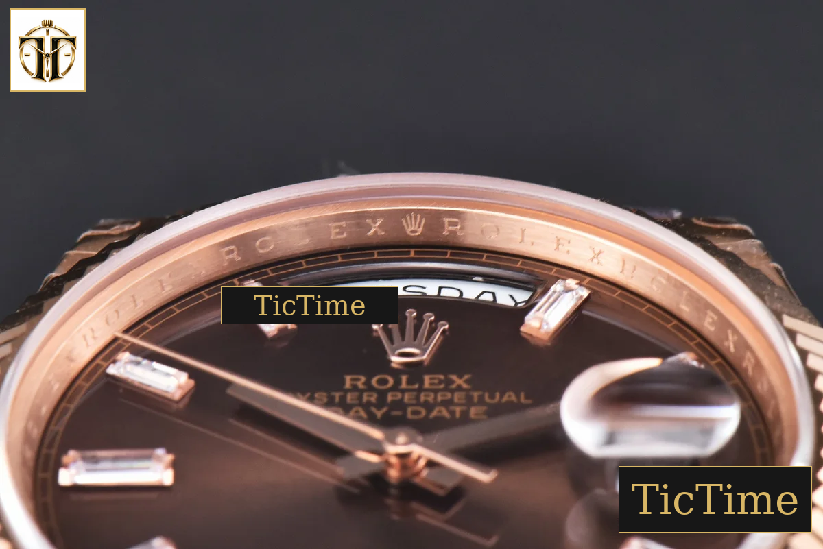 DayDate 40mm GMF RG Brown Dial Diamond Marker President Bracelet A3235 — foto 14