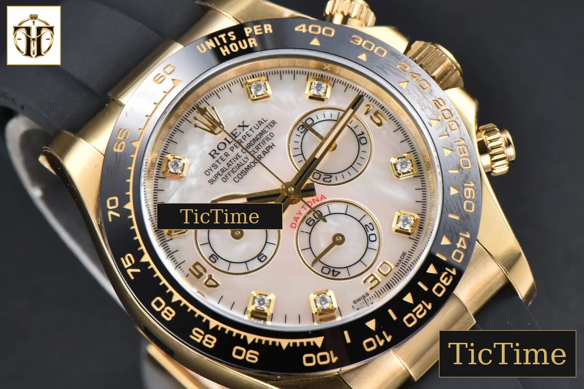 Daytona 116518 40mm Clean Factory YG MOP Dial Diamond Marker Oysterflex Strap A4130 — foto 13