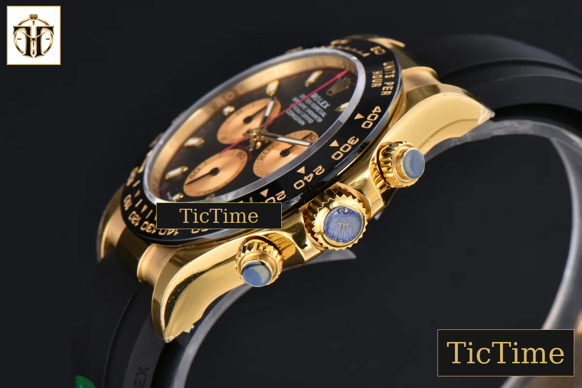 Daytona 116518 40mm APSF YG Black/YG Dial Ceramic Bezel Red Hand Oysterflex Strap Tungsten Version SH4130 — foto 12