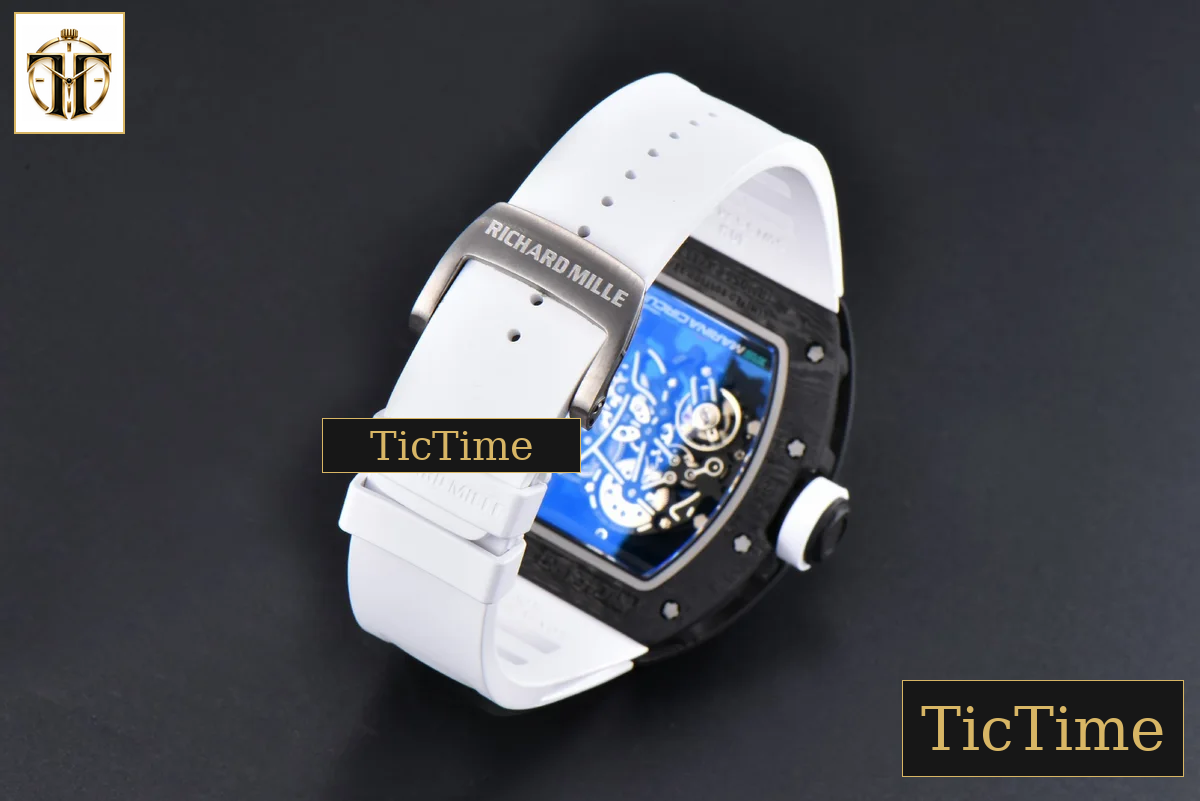 NTPT RM055 43mm ZF Blue Bezel White Crown White Rubber Strap V6 RMUL2 — foto 32