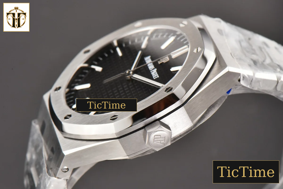 Royal Oak 15500 41mm ZF Black Textured Dial SS Bracelet (V2 free sprung ) A4302 — foto 11