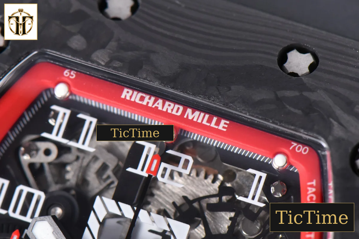 NTPT Chrono RM011 KVF Red Skeleton Dial Black Crown Black Rubber Strap V2 A7750 — foto 5