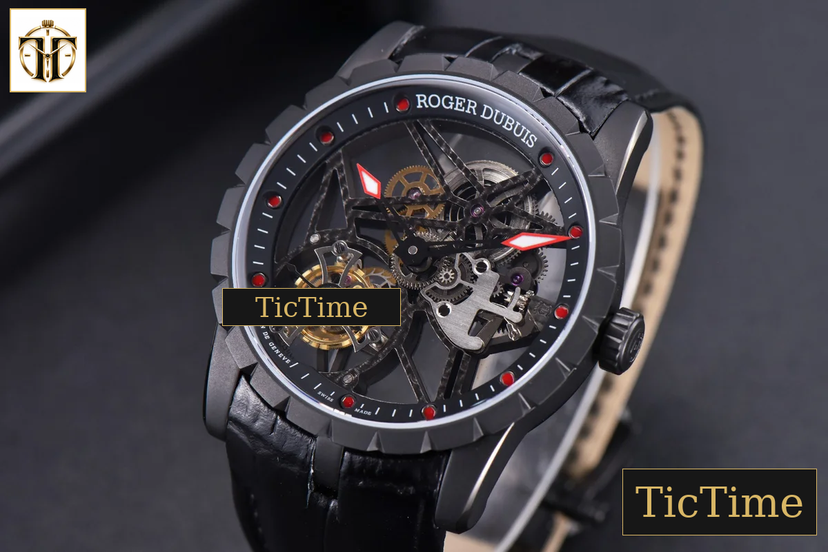 Excalibur Spider 47mm BBRF Skeleton Dial Black Leather Strap Flying Tourbillon Manual Wind — foto 4