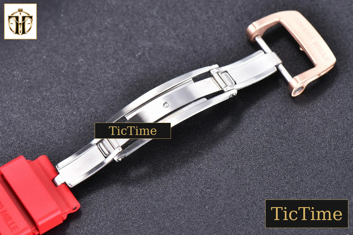 NTPT Chrono RM011 KVF Red Skeleton Dial Red Crown Red Rubber Strap V2 A7750 — foto 17