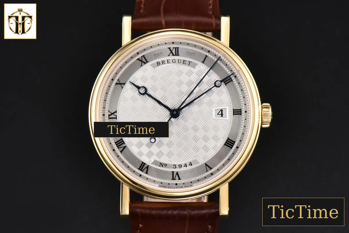 Classique 5177 38mm LTF YG White Textured Dial Roma Marker Brown Leather Strap MY9015 — foto 2