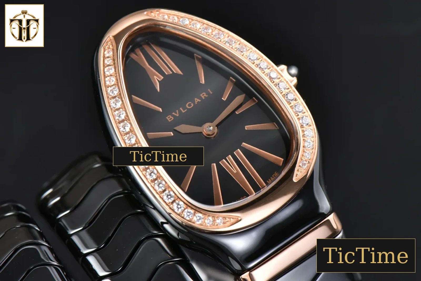 Serpenti Spiga 35mm BVF RG Polycyclic Black Ceramic Black Dial Diamond Bezel Quartz — foto 6