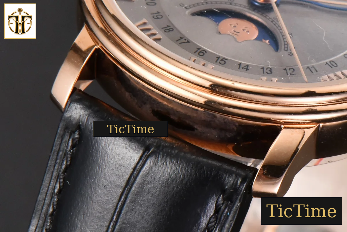 Villeret Complicated Function 6654 40mm OMF RG Silver Dial Black Leather Strap V3 A6654 — foto 9