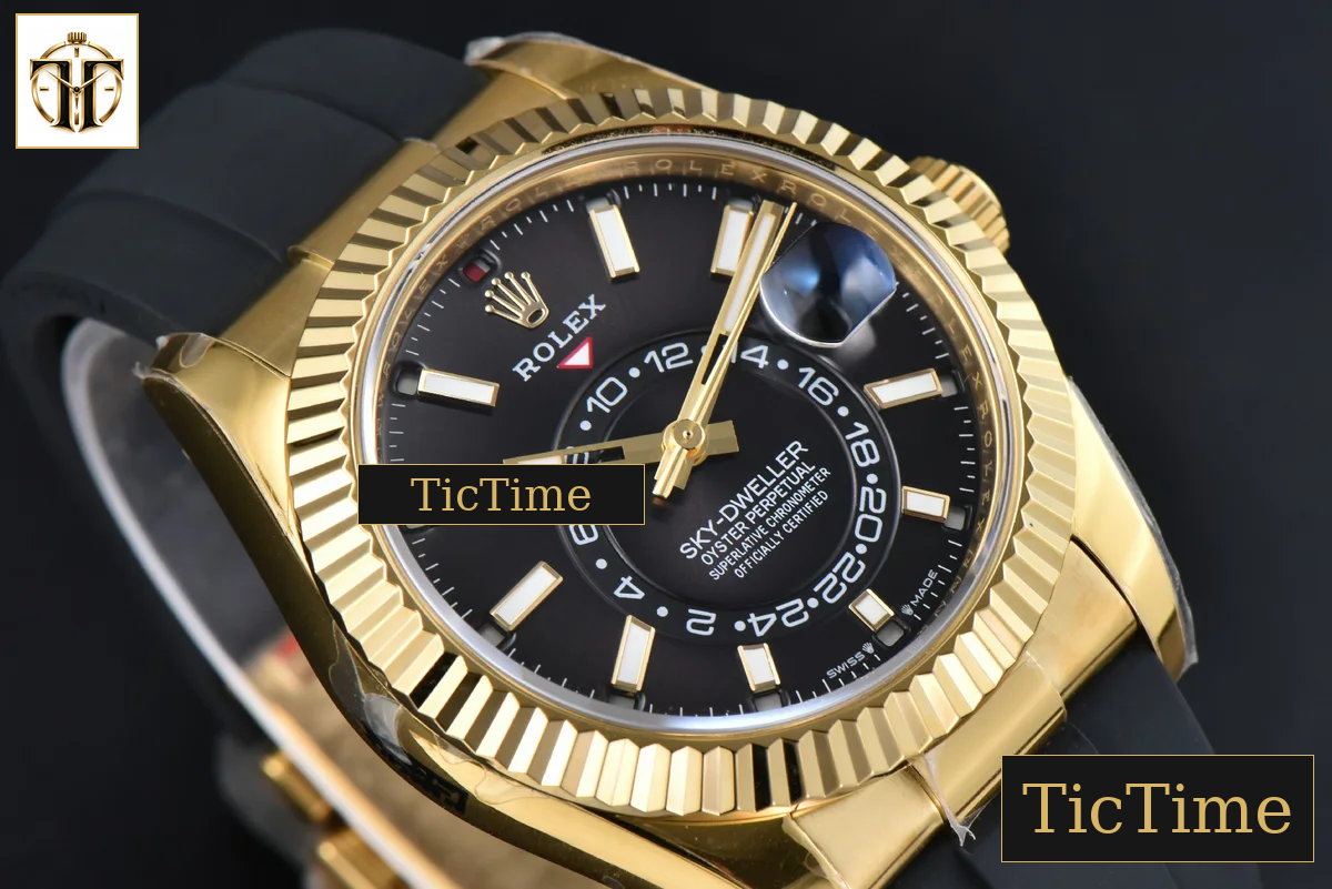 Sky-Dweller 336238 42mm ZF YG Case Black Dial Rubber Oysterflex Strap (Tungsten) A23J — foto 14