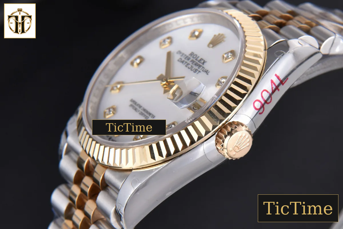 DateJust 904L 36mm GMF YG/SS Fluted Bezel White MOP Dial Diamond Marker Jubilee Bracelet VR3235 — foto 13