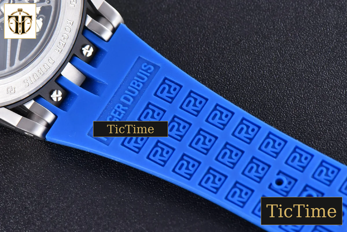 Excalibur Sports Tourbillon 46mm JBF Titanium Skeleton Dial Blue Crown Blue Rubber Strap — foto 21