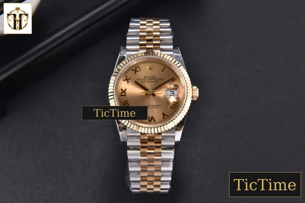 Foto frontal — DateJust 904L 36mm GMF YG/SS Fluted Bezel YG Dial Roma Marker Jubilee Bracelet VR3235