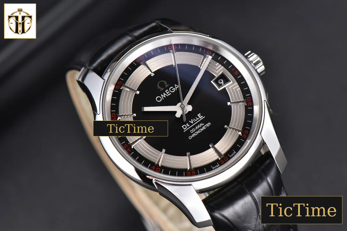 De Ville Hour Vision 41mm VSF Black/Silver Dial Black Croco Strap A8500 — foto 8