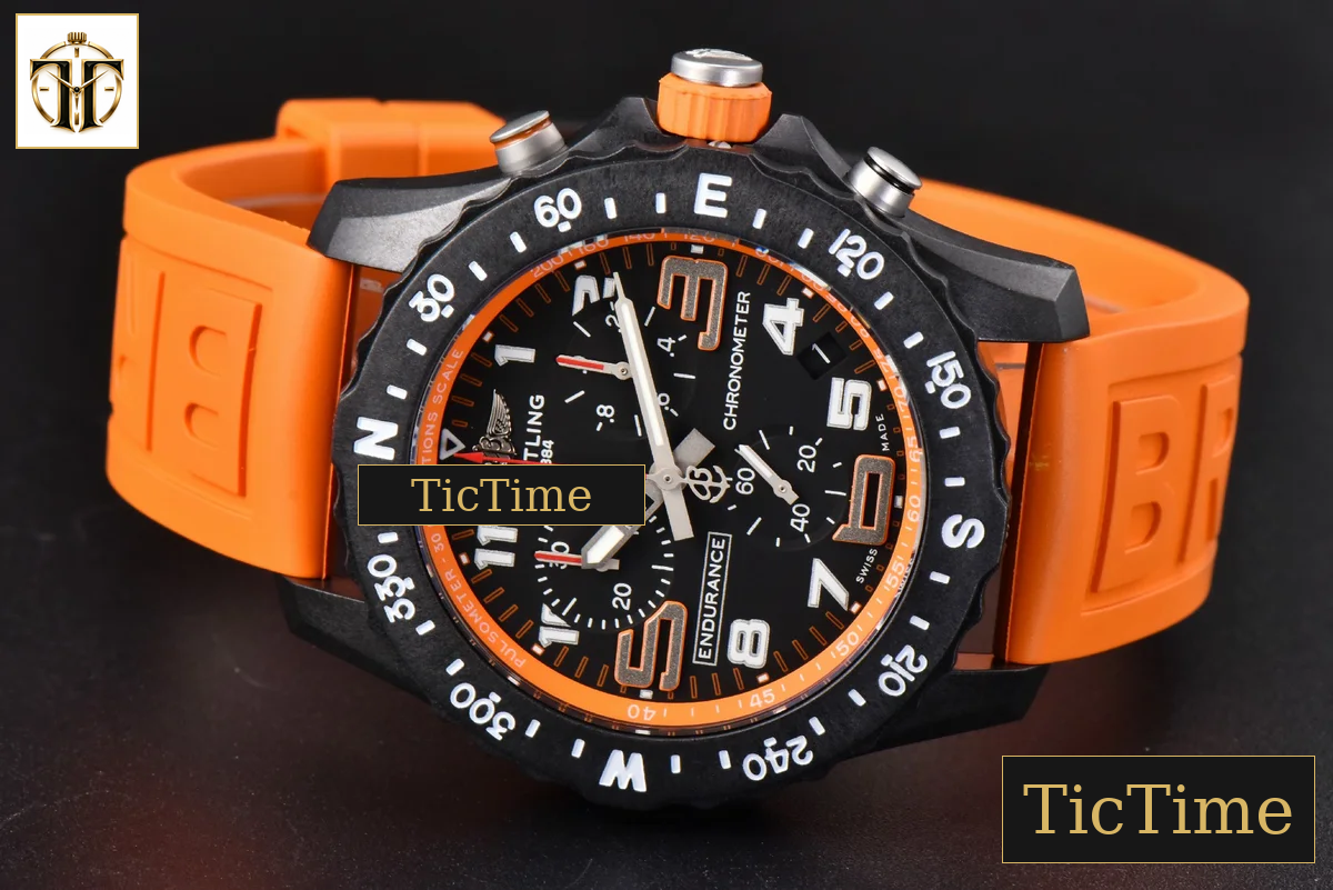 Endurance Pro 44mm OF Orange Chronometer Dial Orange Rubber Strap Swiss Quartz — foto 16