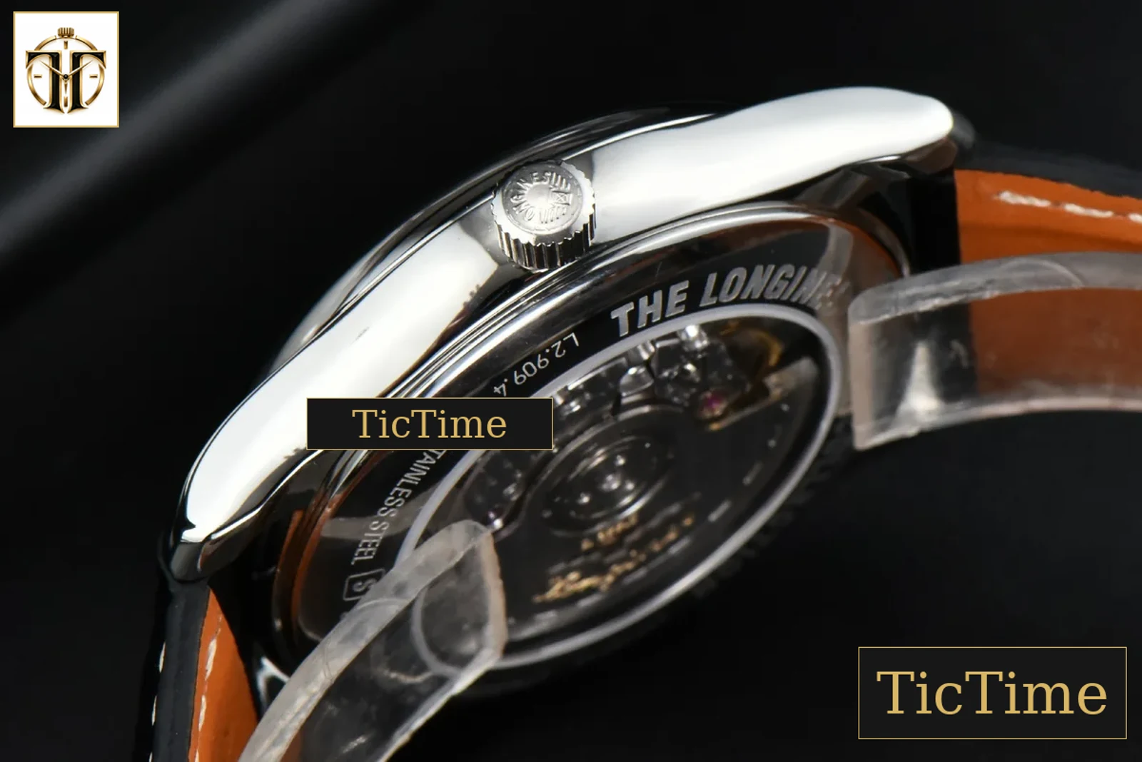 Master Moonphase 40mm GF Black Dial Diamond Marker Black Leather Strap A899 — foto 13