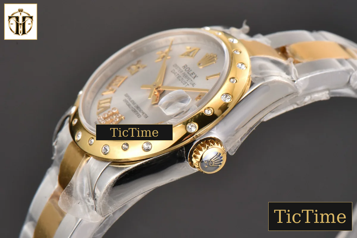 DateJust Ladies 904L 31mm WF YG/SS Diamond Smooth White Dial Roma Marker Oyster Bracelet A2671 — foto 11