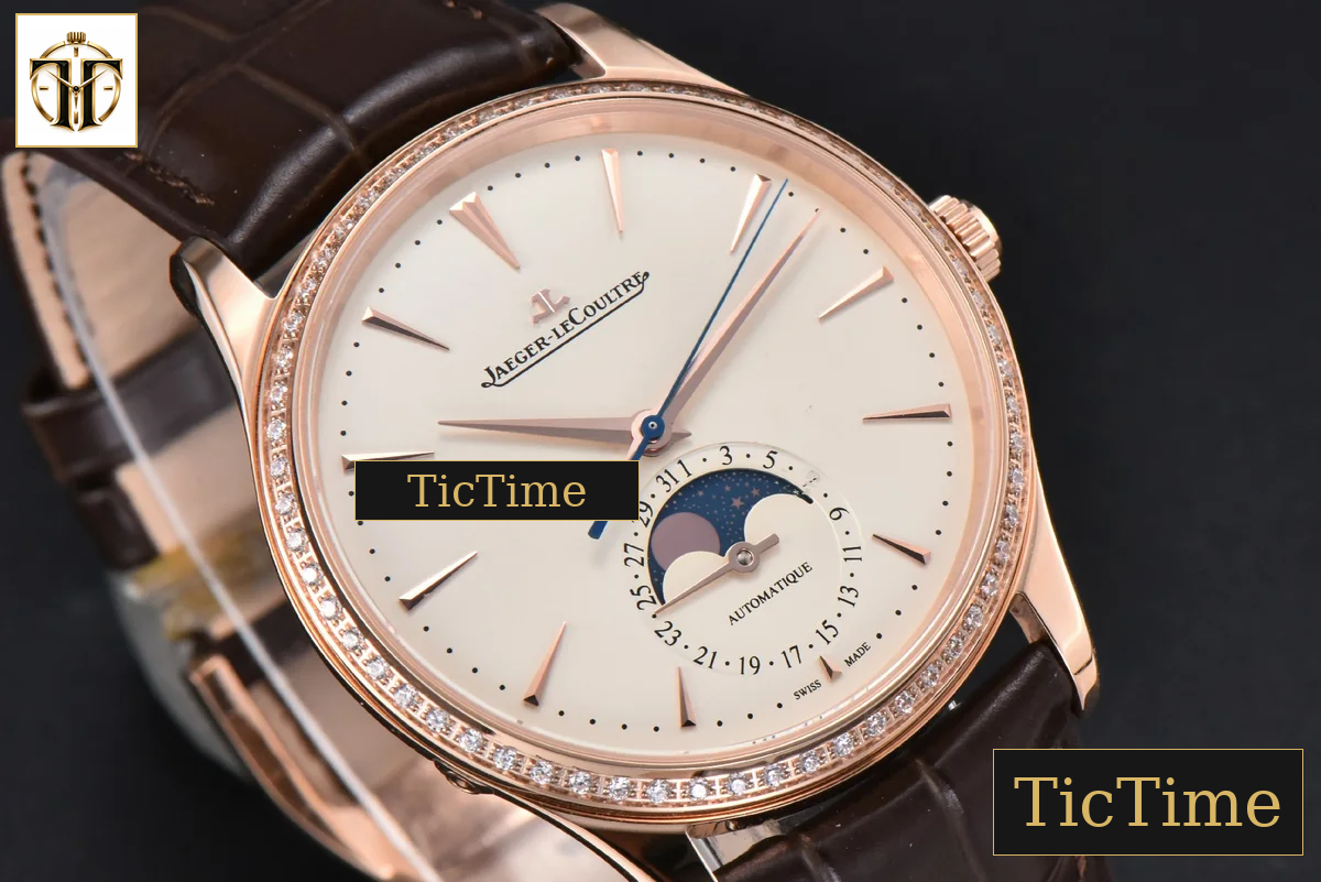 Master Ultra Thin Moonphase 1362501 39mm APSF RG Diamond White Dial Brown Leather Strap SA925 — foto 12