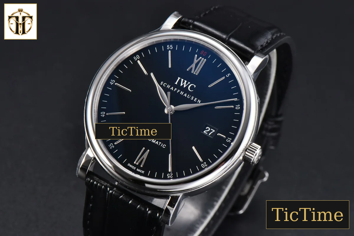 Portofino 40mm V7F Black Red “60” Dial Black Leather Strap A2892 — foto 4