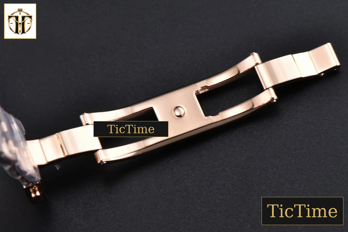 De Ville Ladies Prestige 34mm VSF White Diamond Bezel Purple Dial Diamond Roman Marker RG Bracelet A8800 — foto 30