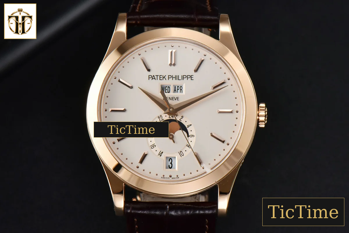 Annual Calendar Moonphase 5396 38.5mm ZF RG White Stick Dial Brown Leather Strap MY9015 — foto 2