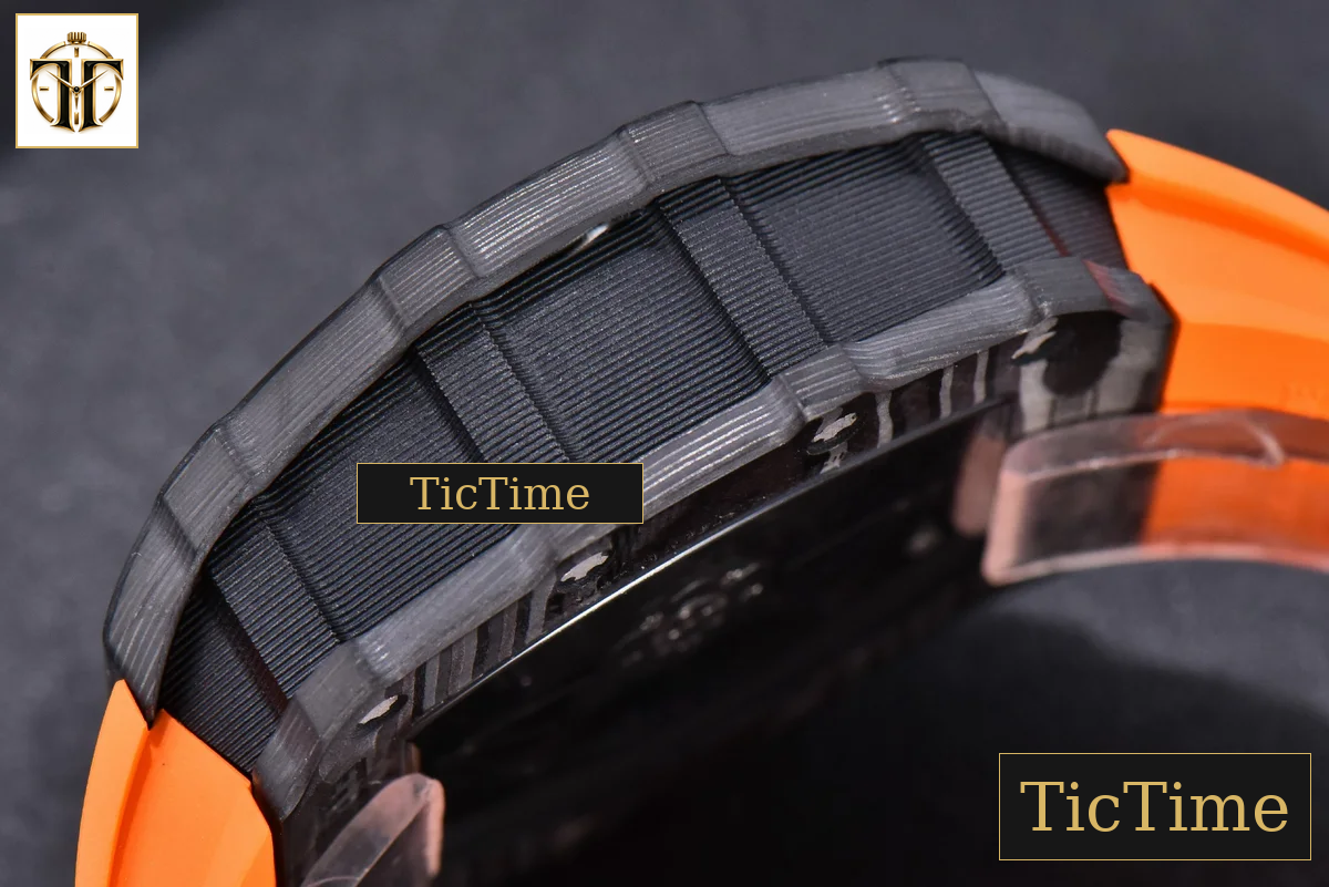 RM035-02 KVF Skeleton Dial Orange Orange Rubber Strap V3 Miyota8215 — foto 13