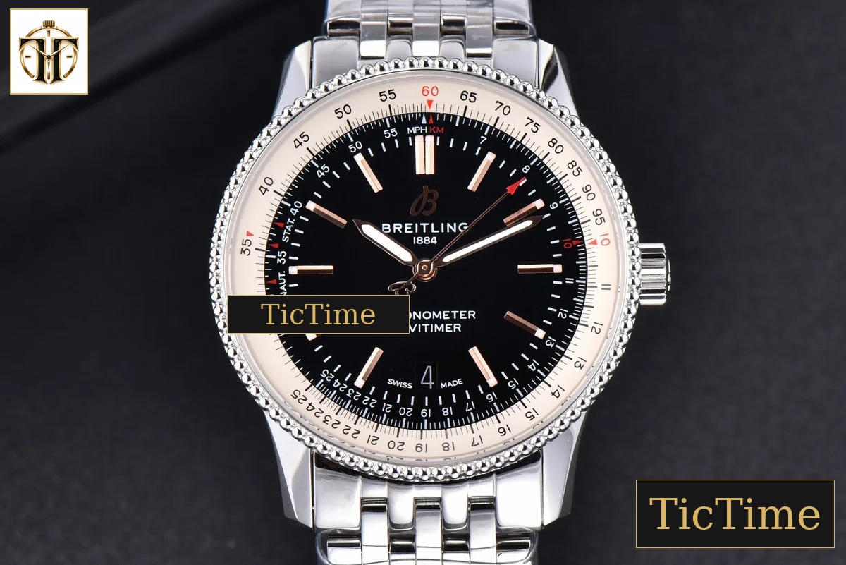 Navitimer 41mm TF SS Black Dial White Bezel SS Bracelet A2824 — foto 2