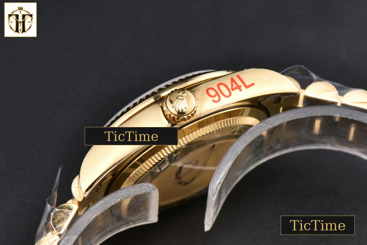 DateJust 31mm GMF YG Fluted Bezel Red Dial Diamond Marker President Bracelet A2824 — foto 17