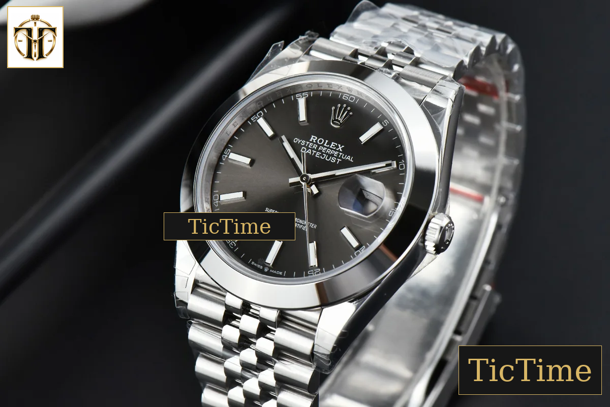 DateJust Smooth Bezel 126300 41mm VSF Gray Dial Jubilee Bracelet VS3235 — foto 4
