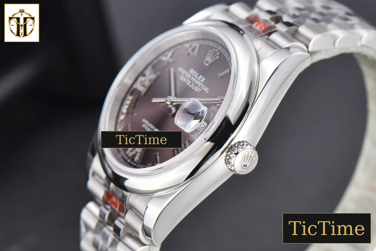 DateJust 36mm GMF SS Smooth Bezel Gray Dial Diamond Roma Marker Jubilee Bracelet VR3235 — foto 9