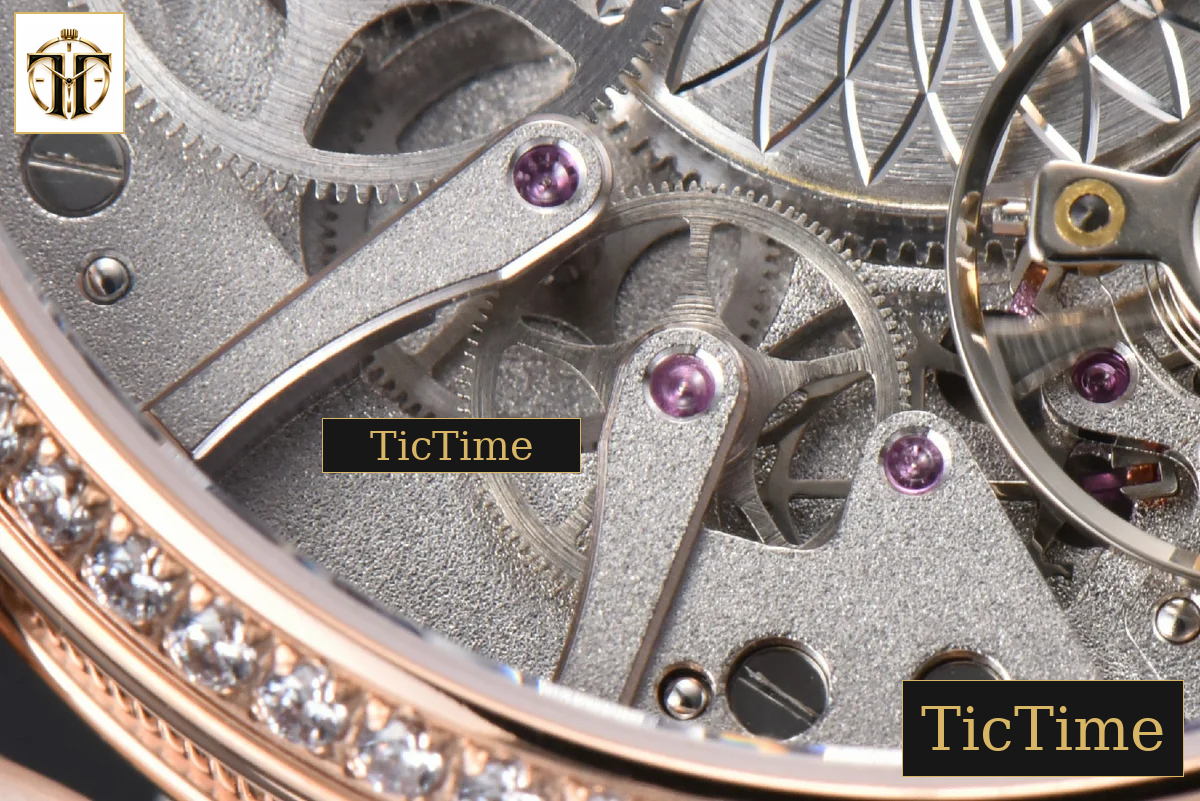 Tradition 7038BR 40mm ZF RG Diamond Gray Dial Silver Subdial White Leather Strap A505 — foto 7