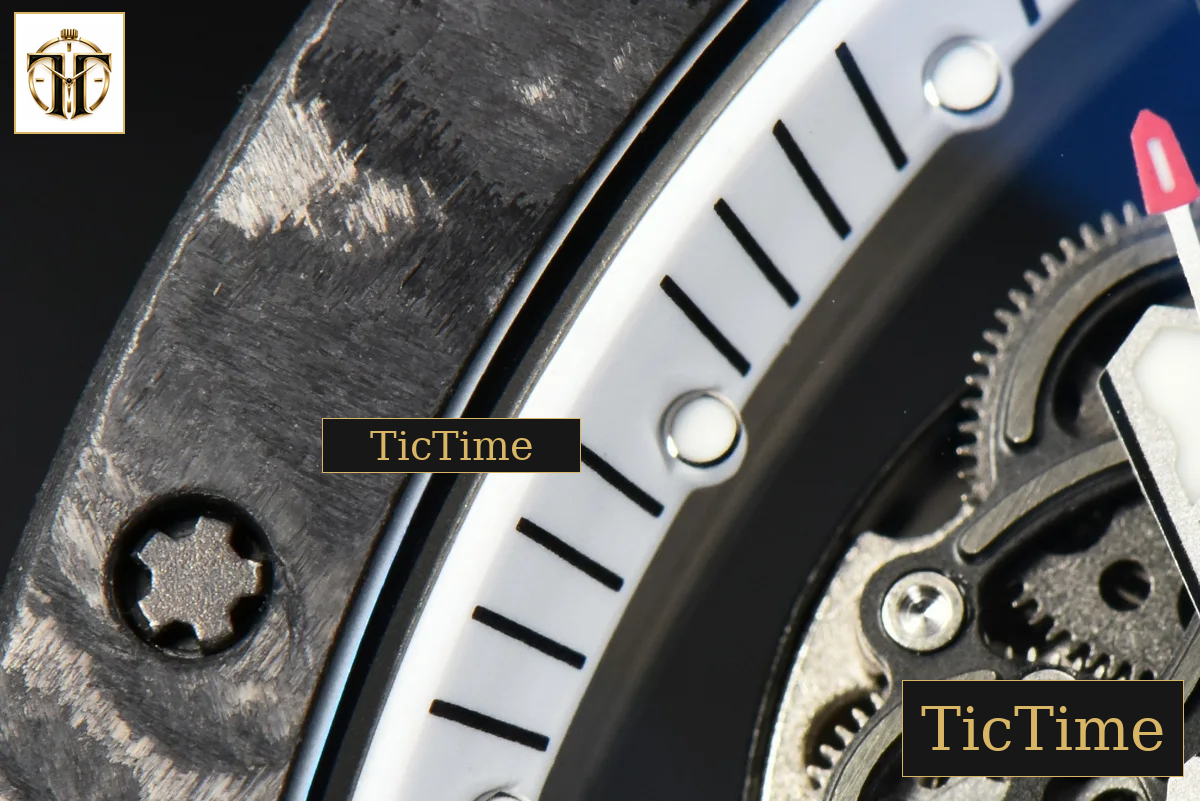 Bubba Watson RM055 42.7mm ZF Black NTPT White Skeleton Dial Blue Rubber Strap V6 NH05 — foto 6