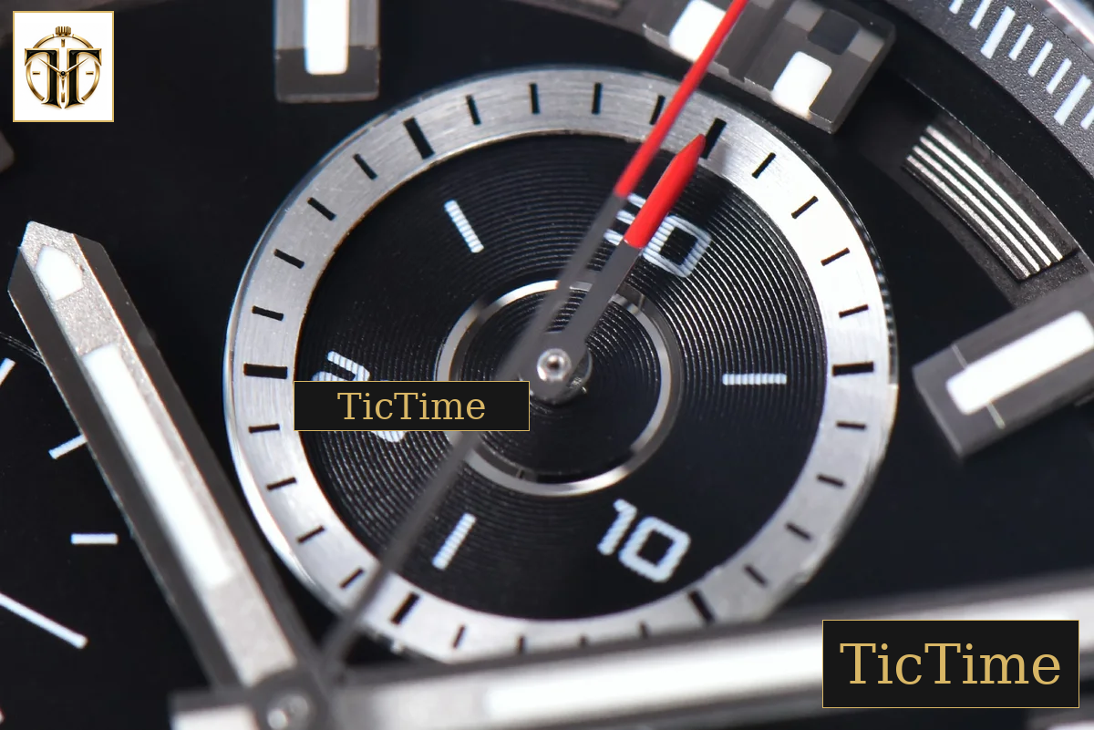 Calibre Heuer 01 Chrono 45mm XF PVD Skeleton Black Dial Black Rubber Strap A1887 — foto 6