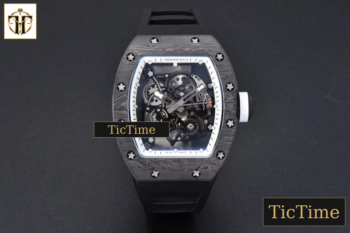 NTPT RM055 42mm RMF White Skeleton Dial Black Rubber Strap RMUL2 — foto 3