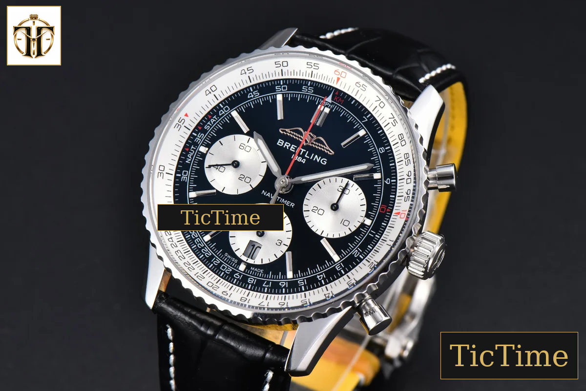 Navitimer B01 43mm BLSF Black Dial Black Leather Strap A7750 — foto 4