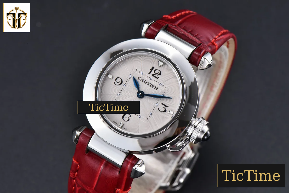 Pasha Ladies 30mm AF White Dial Red Leather Strap Jap Quartz — foto 4