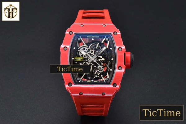Foto frontal — RM035-02 42mmx50mm ZF Red Carbon Dial Red Rubber Strap V5 NH05A