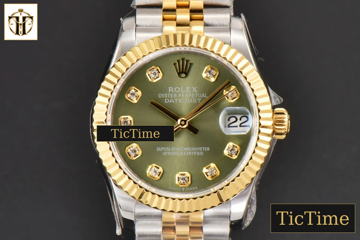 DateJust Ladies 904L 31mm WF YG/SS Green Dial Diamond Marker Jubilee Bracelet A2671 — foto 2