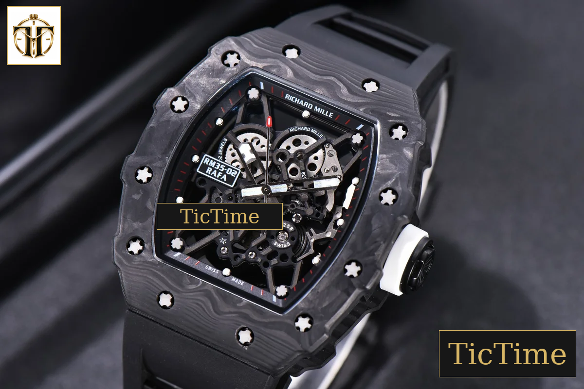 RM035-02 KVF Skeleton Dial White Black Rubber Strap V3 Miyota8215 — foto 4