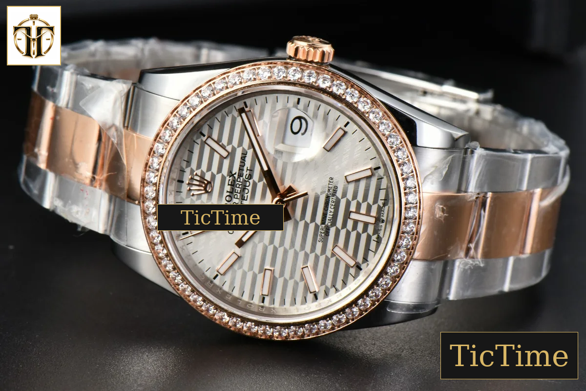 DateJust 36mm BPF RG/SS Diamodn Bezel Silver Motif Dial Oyster Bracelet A2824 — foto 4