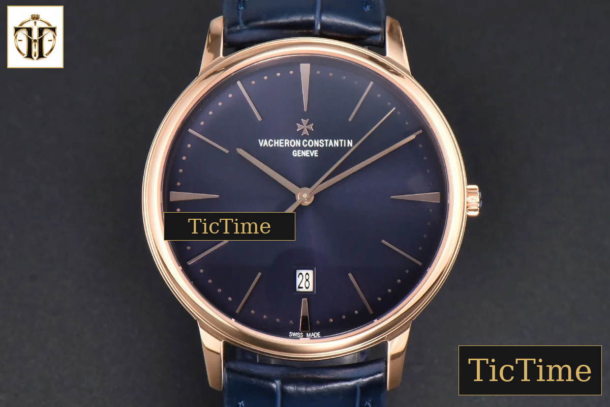 Patrimony Date 40mm ZF RG Blue Dial Blue Leather Strap Miyota 9015 — foto 2