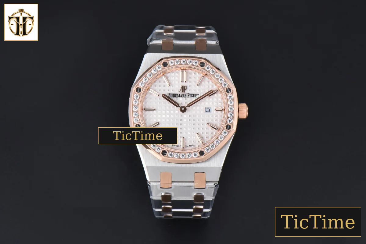 Royal Oak Ladies 67651SR 33mm ZF RG/SS Diamond White Dial RG/SS Bracelet Quartz — foto 3