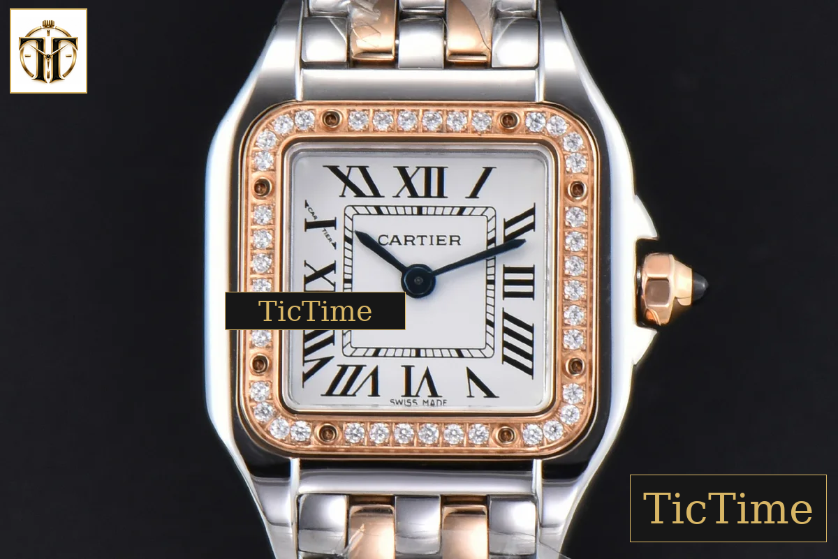 Panthère 22mm AF SS/RG Diamond Bezel White Dial SS/RG Bracelet Ronda Quartz — foto 2