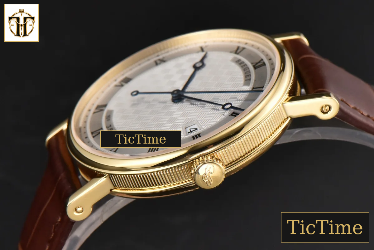 Classique 5177 38mm LTF YG White Textured Dial Roma Marker Brown Leather Strap MY9015 — foto 9