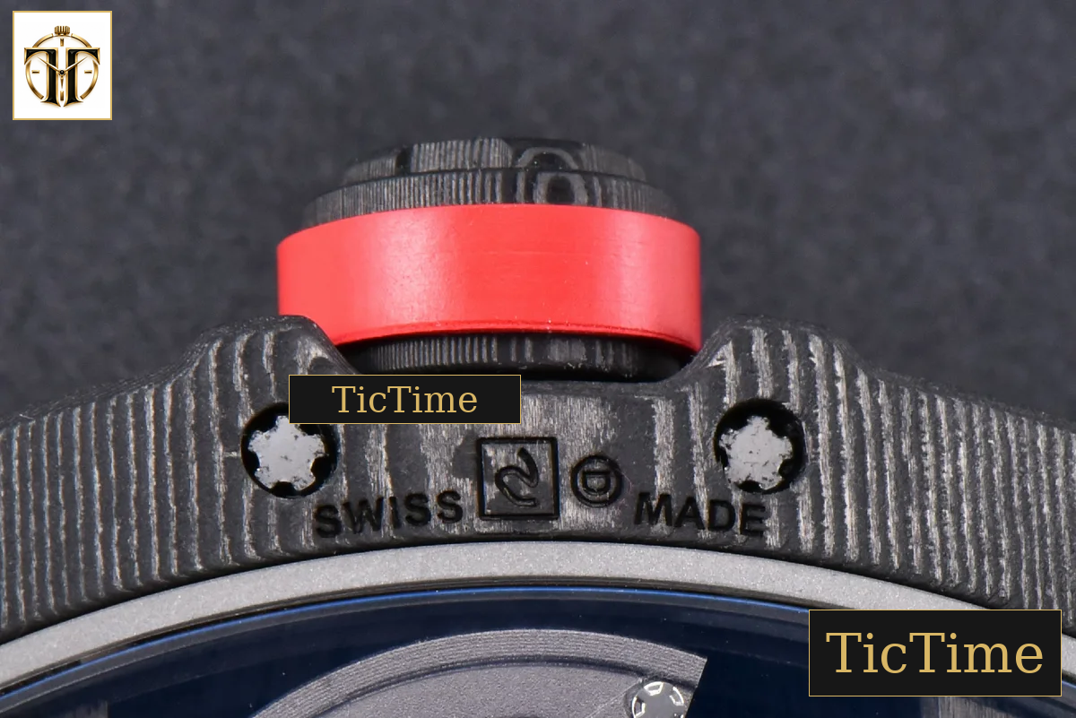 RM035-02 42mm T+F Black Forged Carbon Skeleton Dial Red Crown Red Rubber Strap RMUL2 — foto 28