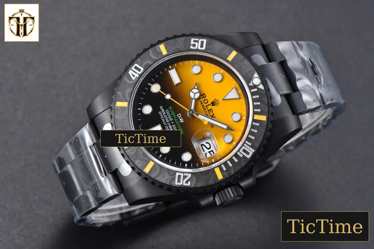 Submariner DIW DLC 41mm VSF Yellow Gradient Dial SS Bracelet VS3135 — foto 4
