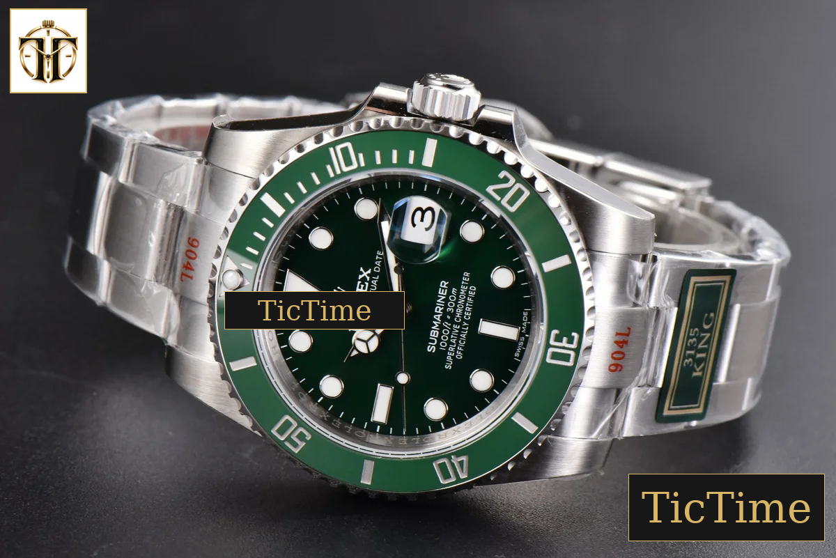 Submariner LV 40m 116610 40.5mm King Factory Green Ceramic Green Dial SS Bracelet VS3135 — foto 16