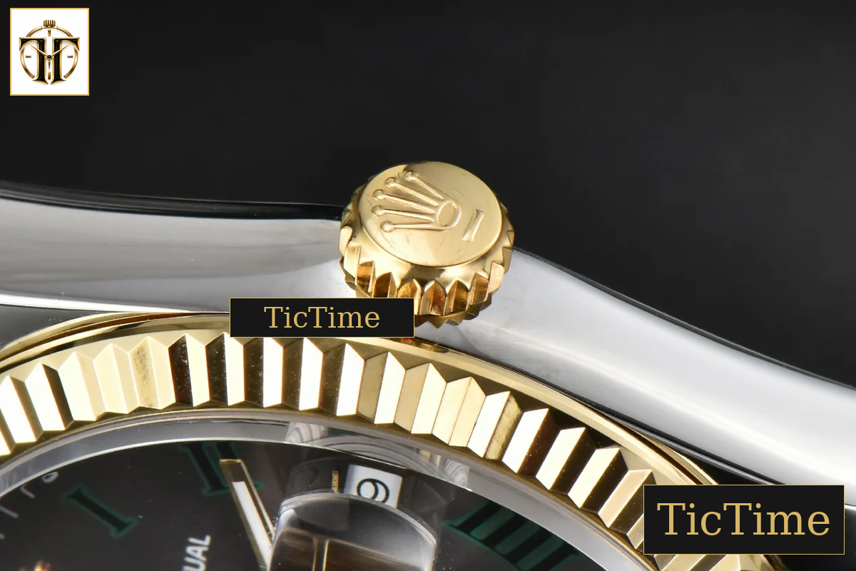 DateJust 36mm BPF YG/SS Wimbledom Gray Dial Green Roma Marker Oyster Bracelet 2824 — foto 15